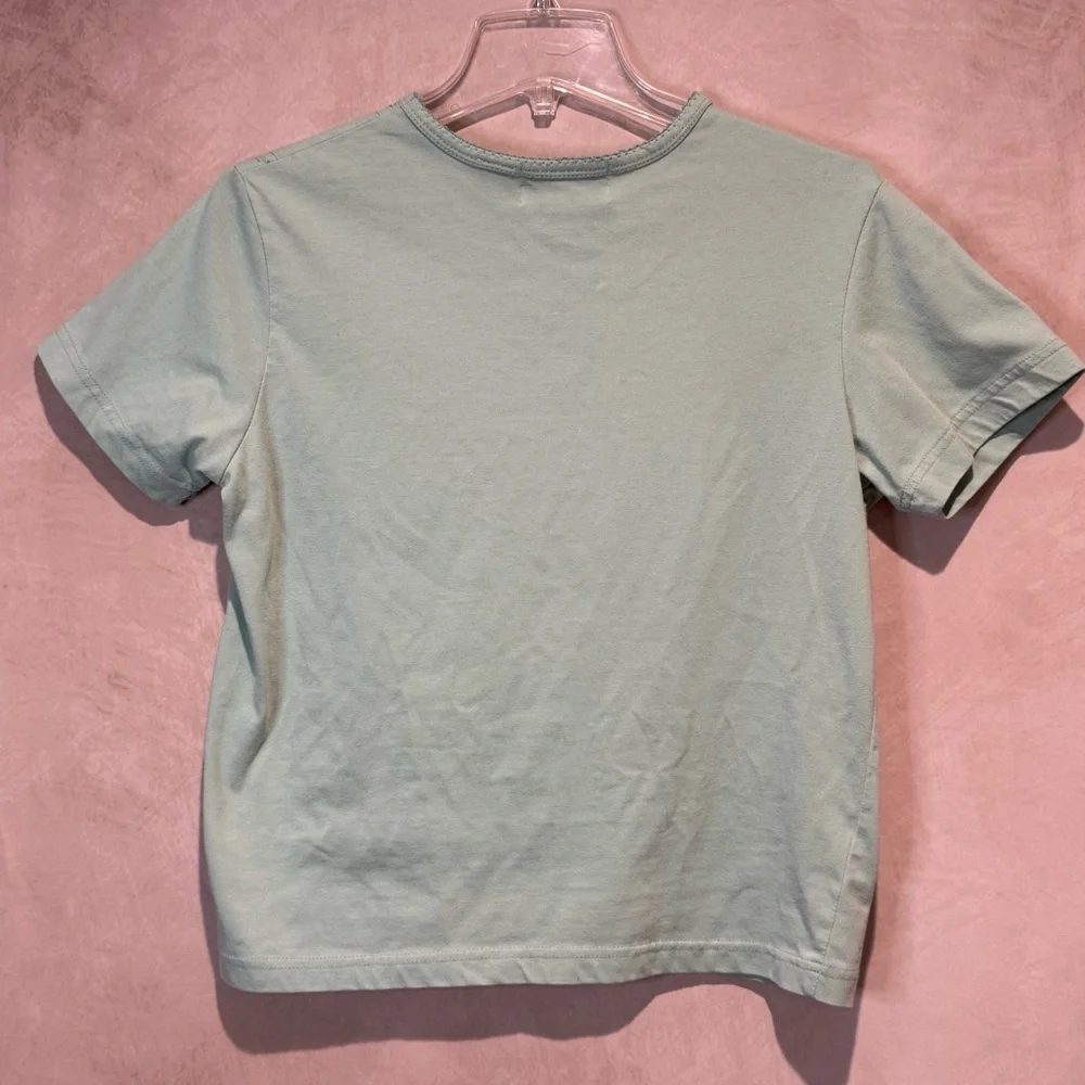 Shenanigans Floral Embroidered Tee Sage Green Size Small - Picture 8 of 8